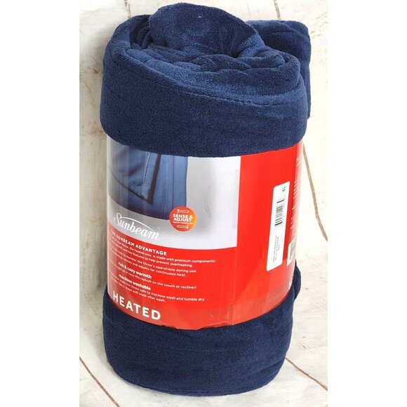 2023 Sunbeam Microplush Heated Throw - Rich & Cozy, Easy Push Button Control - Picture 4 of 12